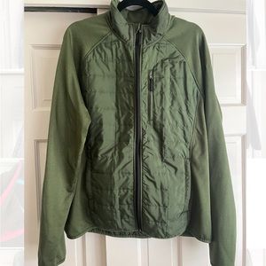 ORVIS GREEN THIN PUFFY ZIP UP JACKET SIZE LARGE